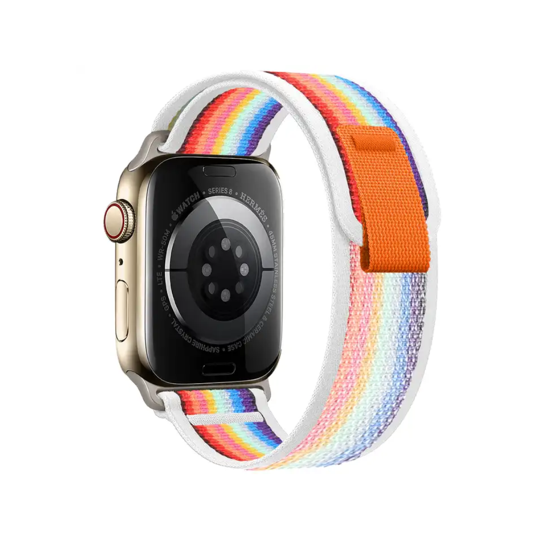 White/Rainbow Trail Loop Watch Band