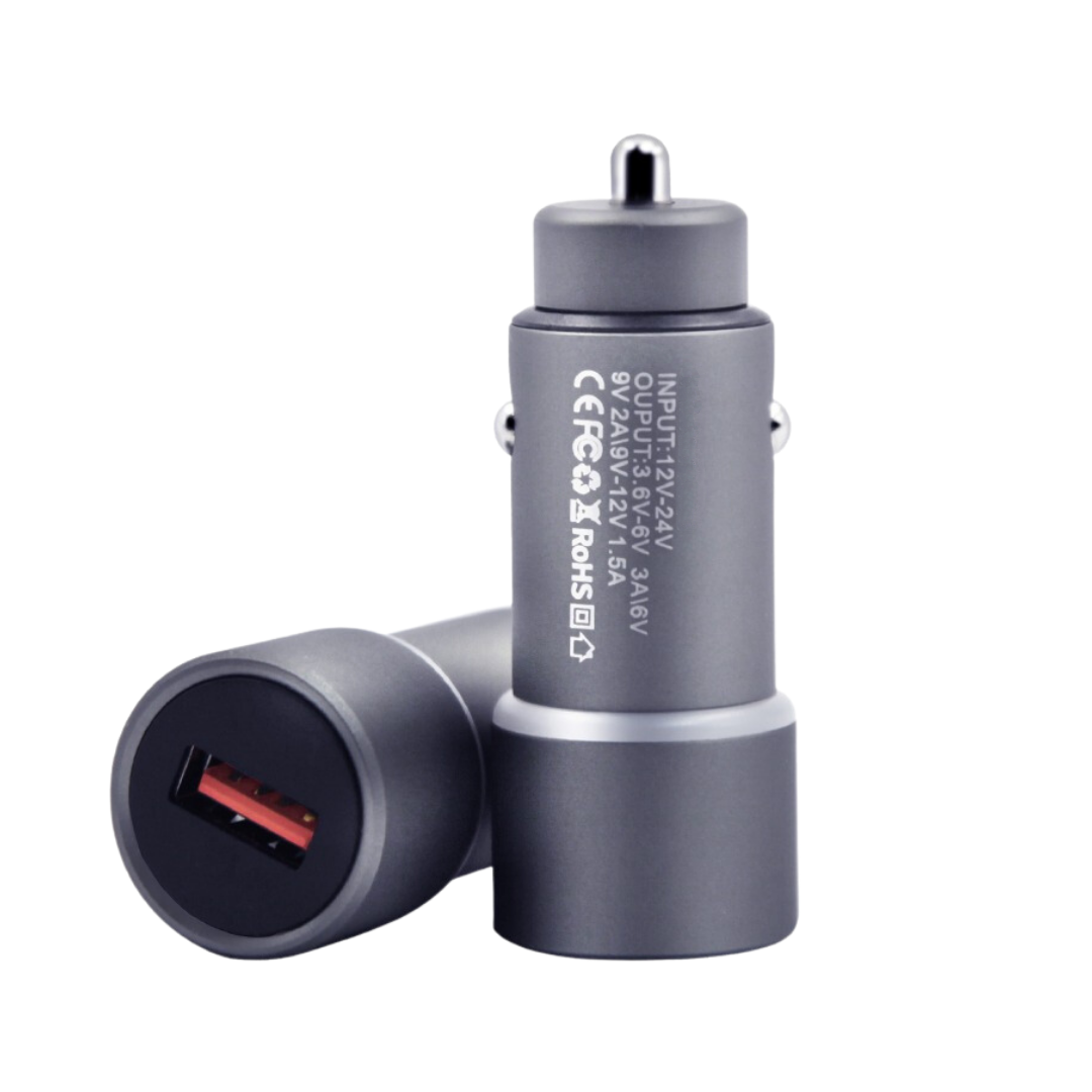 Compact car charger with multiple ports