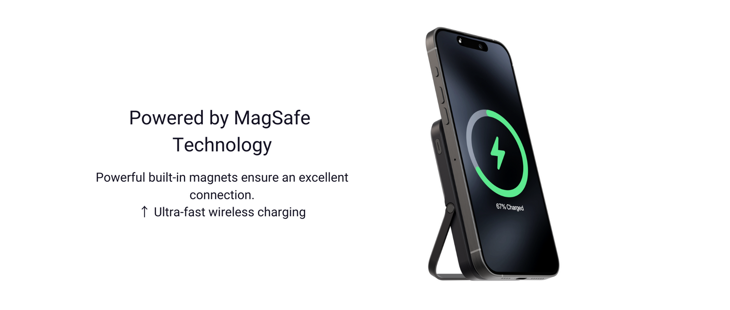 icharger max ultra pro magsafe battery pack 10000mah with stand funtion and digital display