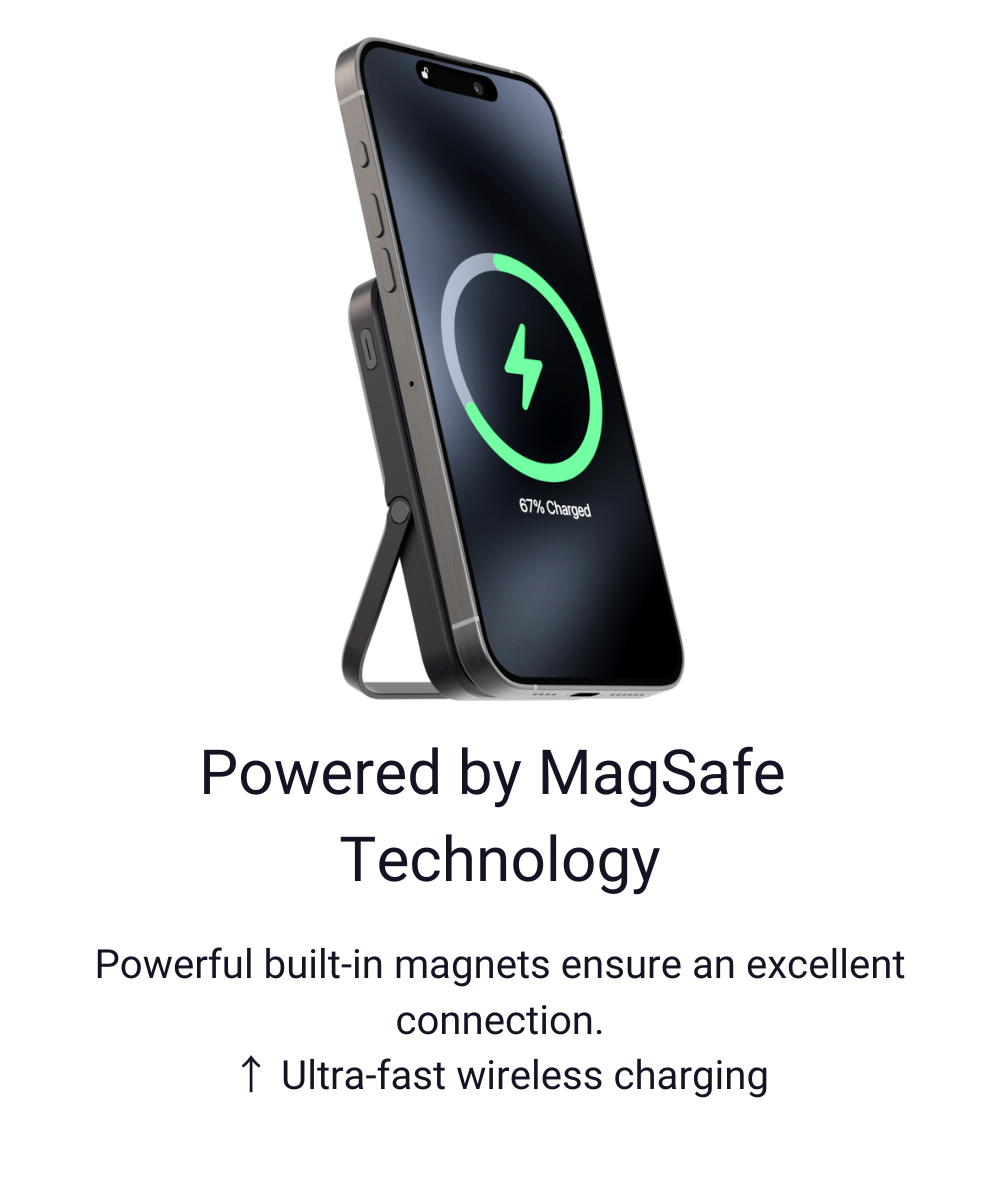 icharger max ultra pro magsafe battery pack 10000mah with stand funtion and digital display