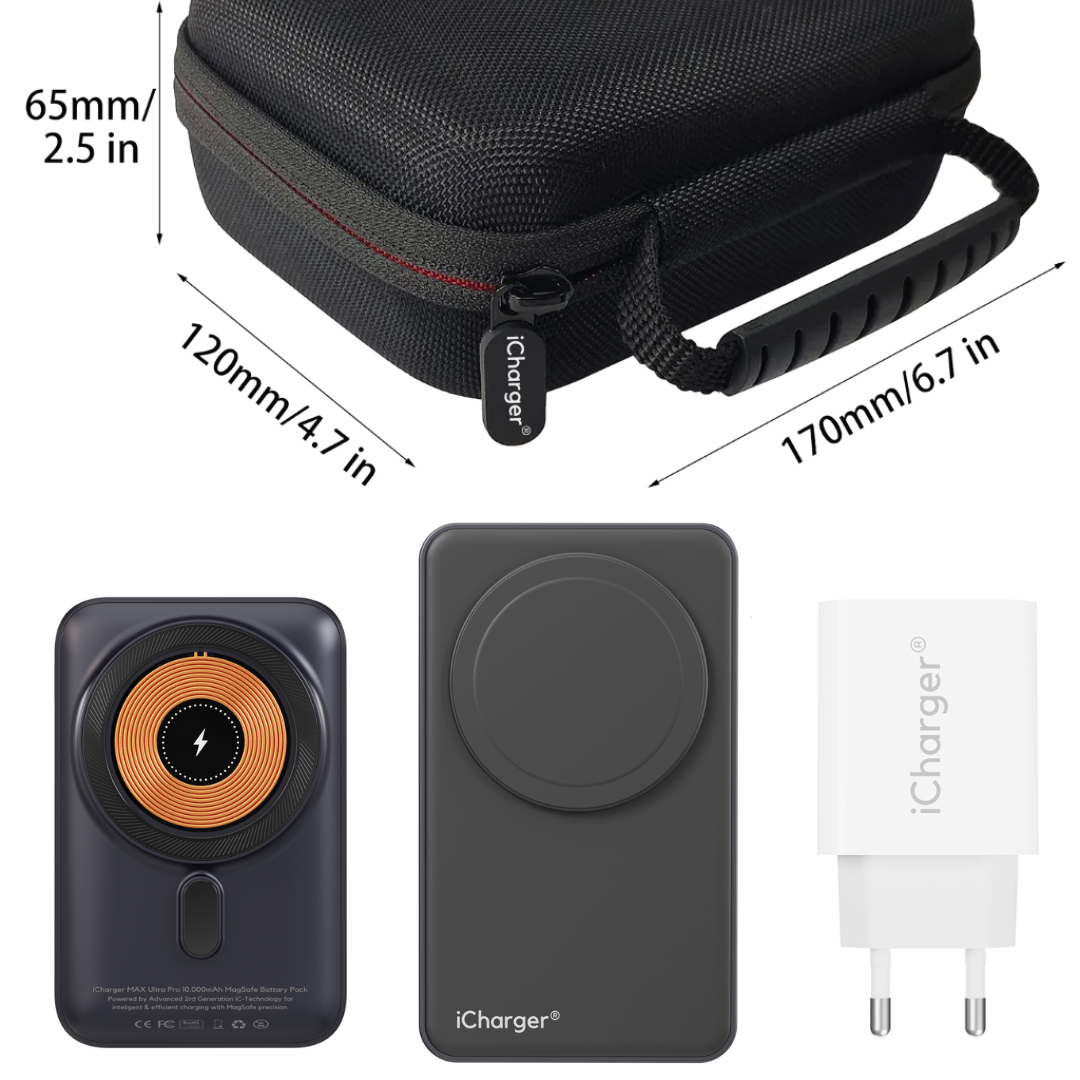 All-in-one iCharger station charging iPhone, AirPods, and Apple Watch with JourneyMate Power Pack