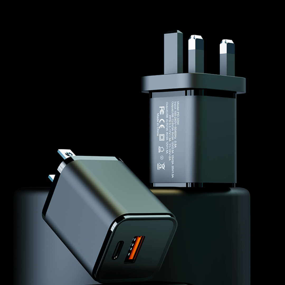 iCharger 35W PD QC 3.0 Fast Charging Adapter UK EU US Dual Port Charging PD 35W  Belkin Apple iPhone Samsung Samsung galaxy Wall Plug Power adapter
