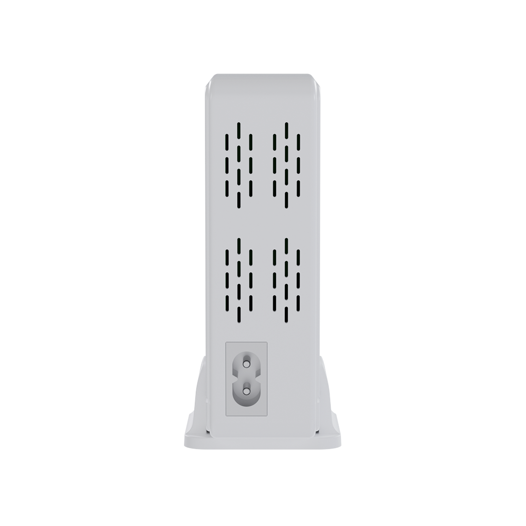 Back view of iCharger 240W GaN3 Ultra Charging Station with power input and ventilation slots for cooling