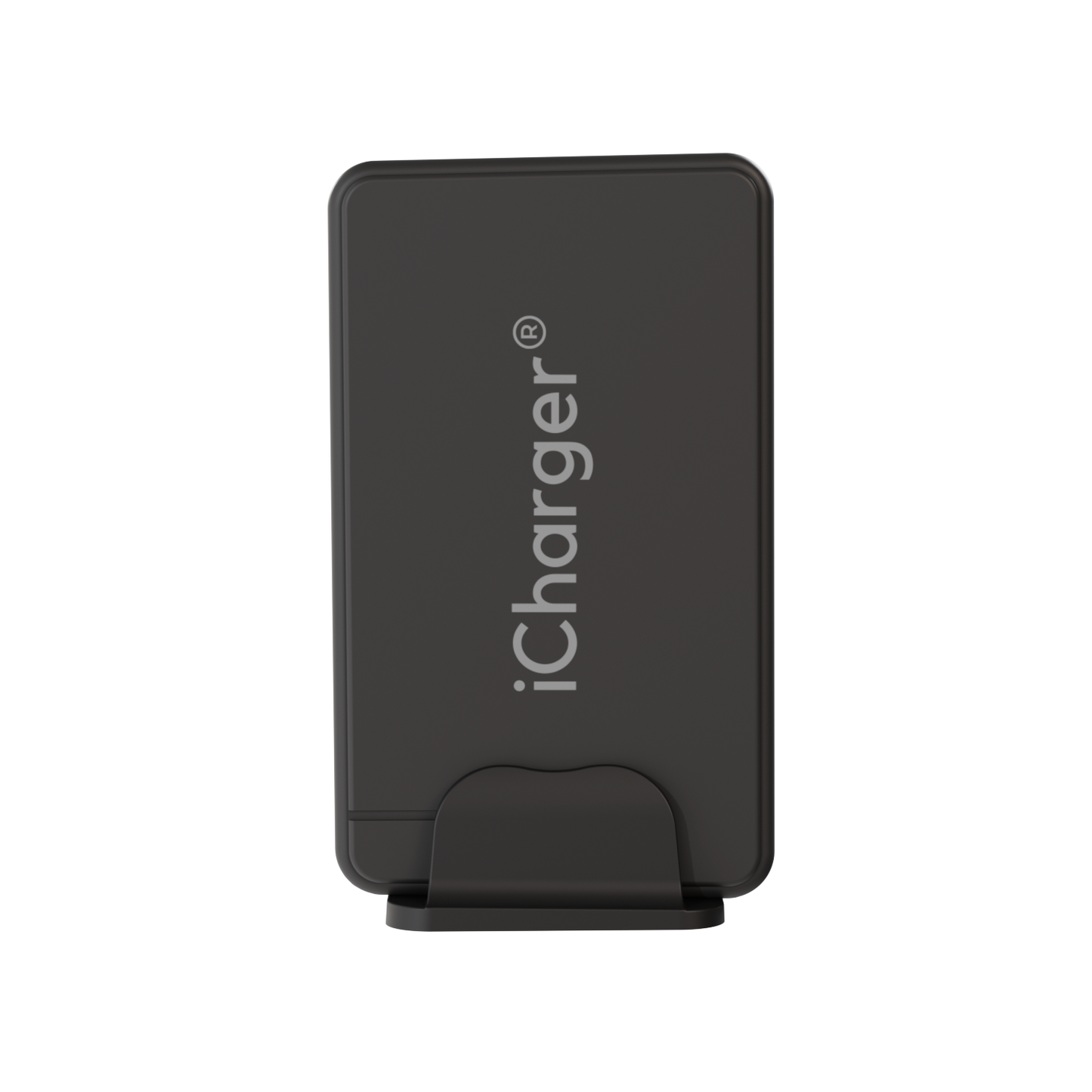 Front view of iCharger GaN3 240W ultra charging station displaying the brand logo and USB ports, ready to charge multiple devices at once