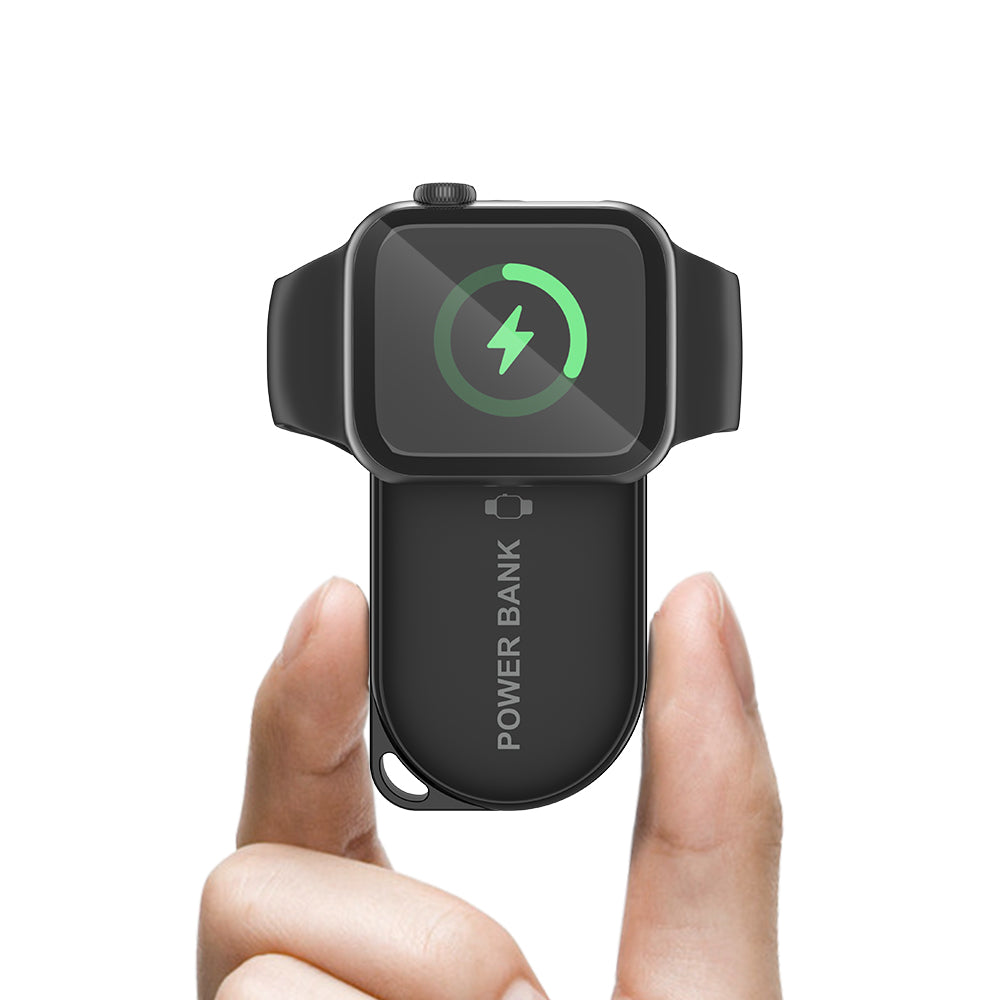 Apple Watch charging on iCharger MicroBOOST compact wireless power bank