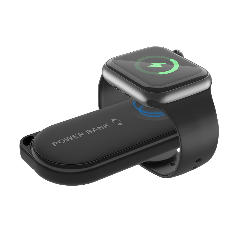 Apple Watch on iCharger MicroBOOST wireless charging power bank for convenient power