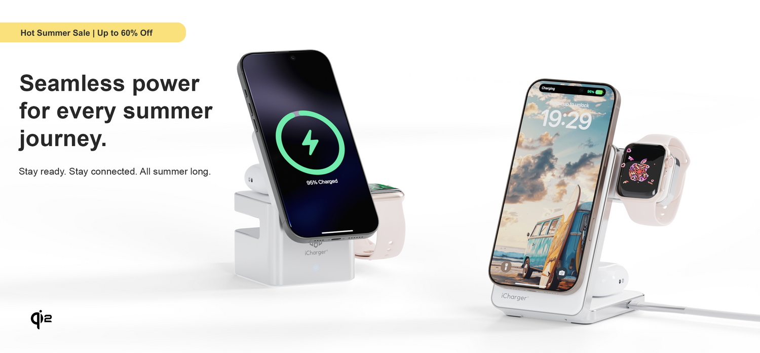 iCharger wireless charging station for iPhone, Apple Watch, and AirPods – minimalist MagSafe stand with Qi2 technology. Hot Summer Sale | Up to 60% Off