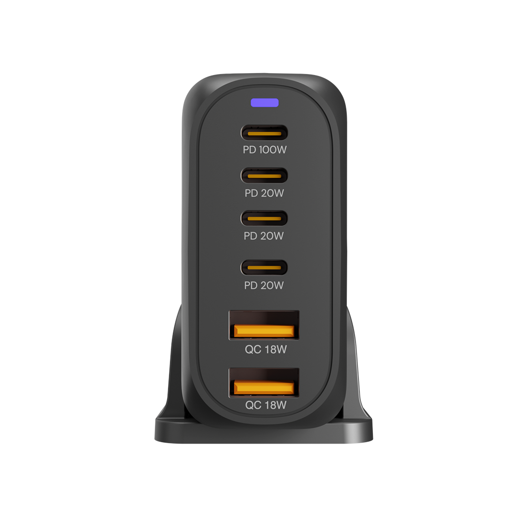 iCharger 200W GaN3 desk power station, an essential gadget for the modern tech setup, shown with connected devices.