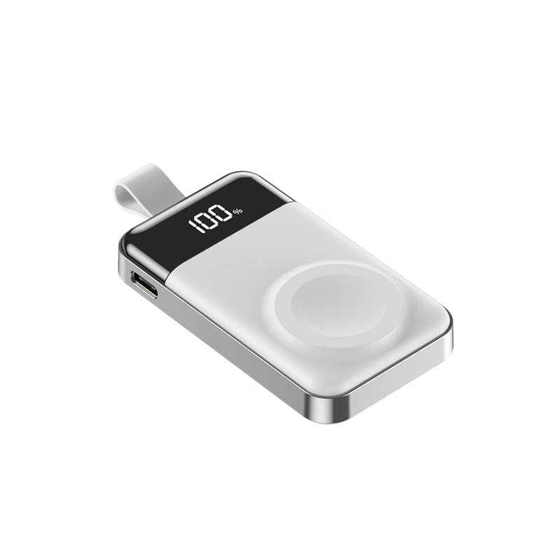 Pocket-friendly iCharger MicroBOOST Pro Apple Watch charger with a digital display and compact design